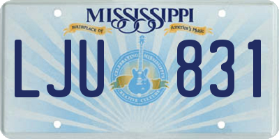 MS license plate LJU831