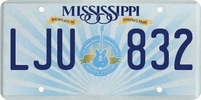 MS license plate LJU832