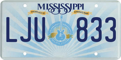 MS license plate LJU833