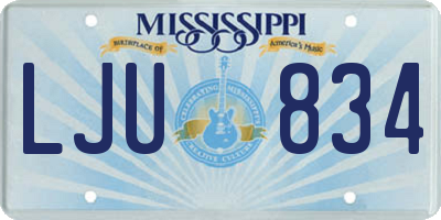 MS license plate LJU834