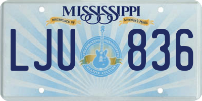 MS license plate LJU836