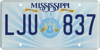 MS license plate LJU837