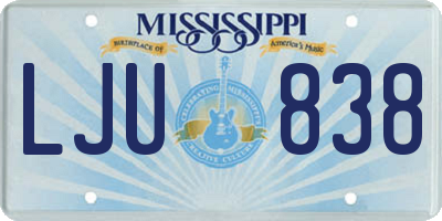 MS license plate LJU838