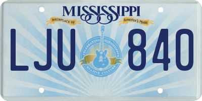 MS license plate LJU840