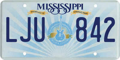 MS license plate LJU842