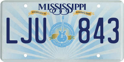 MS license plate LJU843