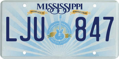 MS license plate LJU847