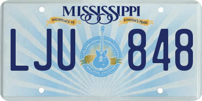 MS license plate LJU848