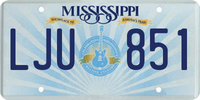 MS license plate LJU851