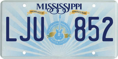 MS license plate LJU852