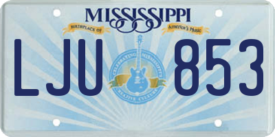 MS license plate LJU853