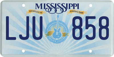 MS license plate LJU858