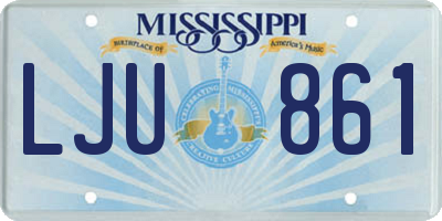 MS license plate LJU861