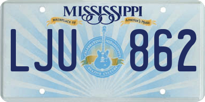 MS license plate LJU862