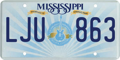 MS license plate LJU863