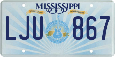 MS license plate LJU867