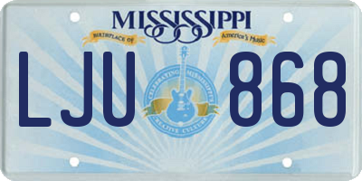 MS license plate LJU868