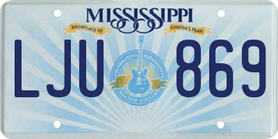 MS license plate LJU869
