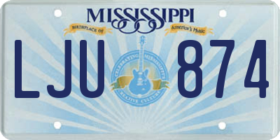 MS license plate LJU874