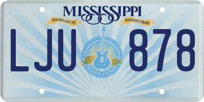 MS license plate LJU878