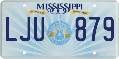 MS license plate LJU879