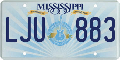 MS license plate LJU883