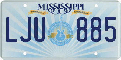 MS license plate LJU885