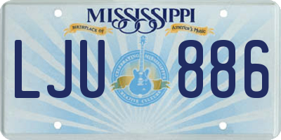 MS license plate LJU886