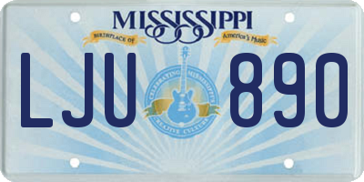 MS license plate LJU890