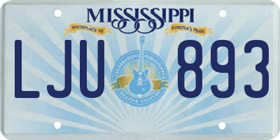 MS license plate LJU893