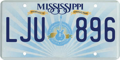 MS license plate LJU896