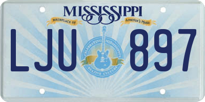 MS license plate LJU897