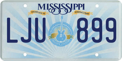 MS license plate LJU899
