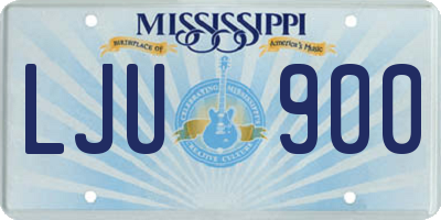 MS license plate LJU900