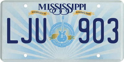 MS license plate LJU903