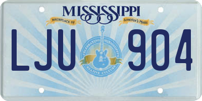 MS license plate LJU904