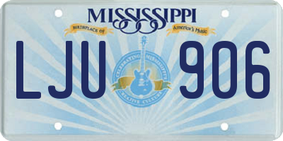 MS license plate LJU906
