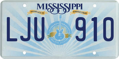 MS license plate LJU910