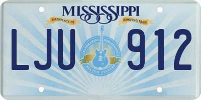 MS license plate LJU912