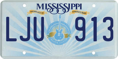 MS license plate LJU913