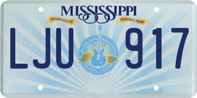 MS license plate LJU917