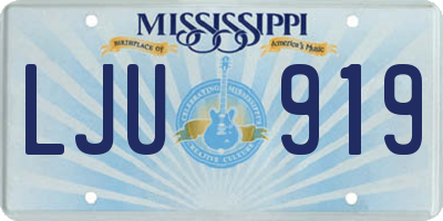 MS license plate LJU919