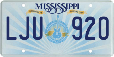 MS license plate LJU920