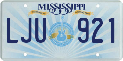 MS license plate LJU921