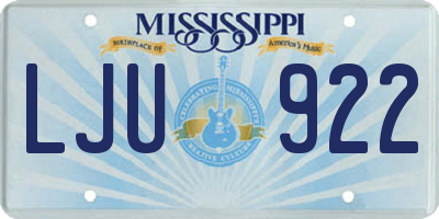 MS license plate LJU922