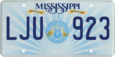 MS license plate LJU923