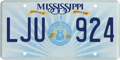 MS license plate LJU924