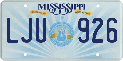 MS license plate LJU926