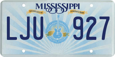 MS license plate LJU927