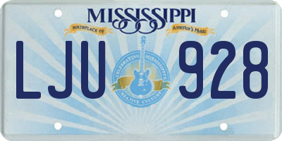 MS license plate LJU928